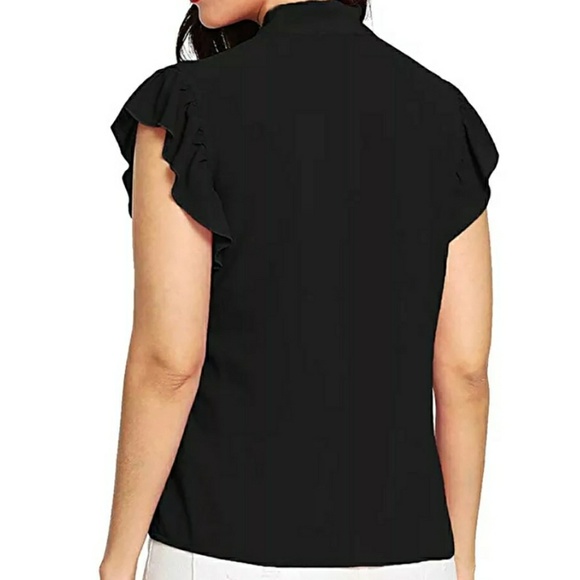 BOW TIE SHORT SLEEVE BLOUSE - Picture 2 of 5